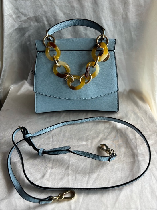Aldo Handbags - Aldo Light Blue Crossbody Bag with Tortoiseshell-Link Accent